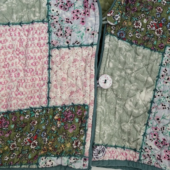 :Price Firm: Anthropologie Conditions Apply Printed Quilted Jacket in Green - Picture 7 of 13